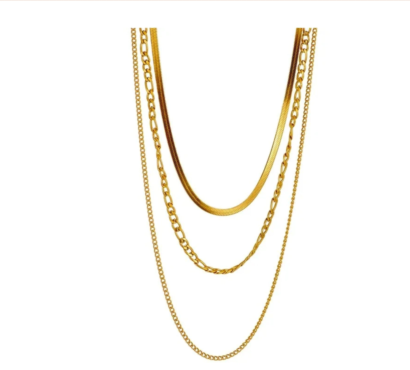 Golden Layered 3 in 1 Necklace