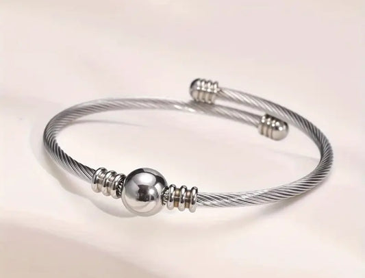 SPHERE BANGLE PLATA