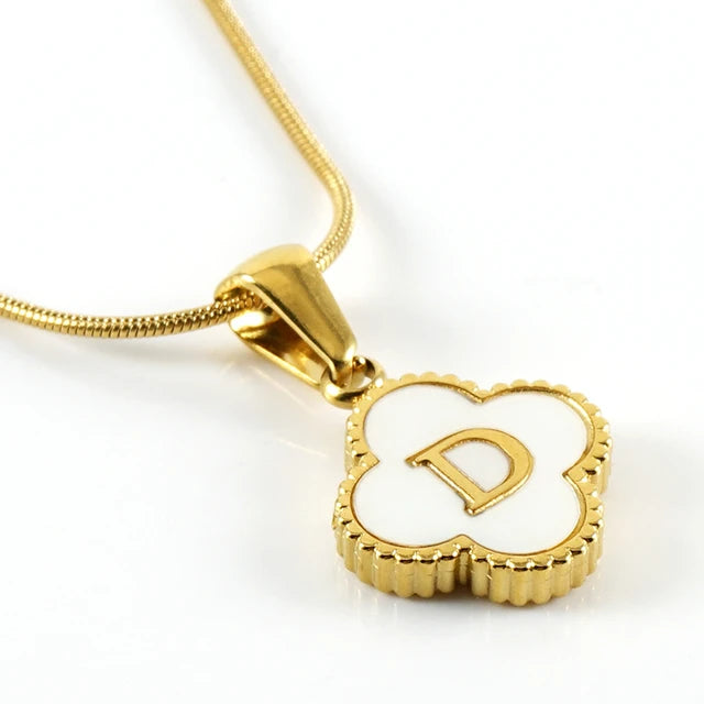 LUCKY LETTER CLOVER NECKLACE